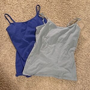 Express Blue and Gray Camisole Tops